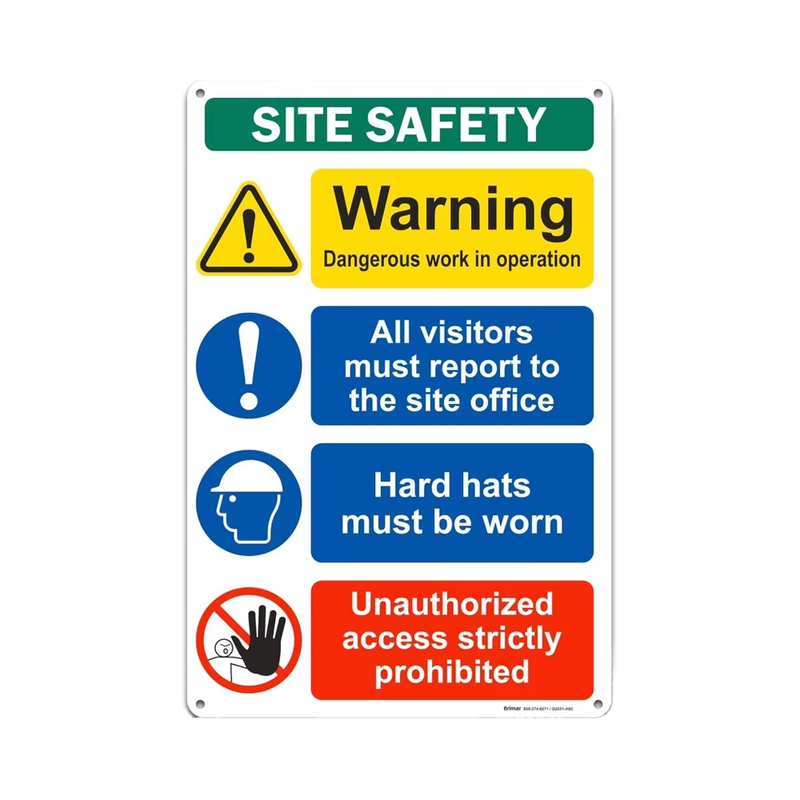 Danger Construction Area Aluminum Sign Hard