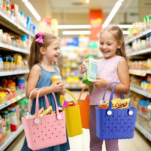 Petit sac de plage en EVA imperméable et léger pour enfants, sac de shopping en EVA avec trous, sac à main en EVA lavable pour le camping - Product Image 6