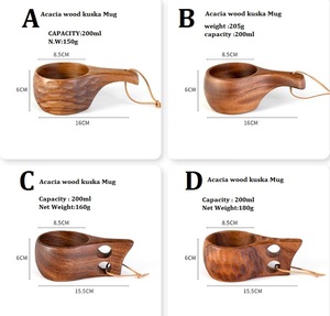 Mug à café et tasse à lait en bois d'acacia massif de style nordique moderne 220 ml Écologique LEXDO - Product Image 5