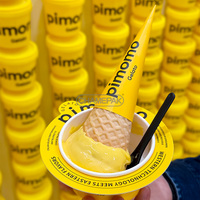 Tasse à crème glacée imprimée avec logo personnalisé Bol à crème glacée au yaourt glacé Gobelet en papier jetable à mur unique avec couvercle