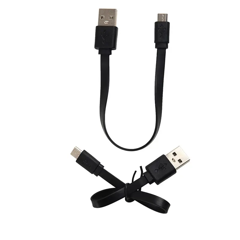 Wholesale 0.2m 1A USB Round Cable Noodle Flat Charger Cable Power Bank Short Usb Cable for iPhone for Android