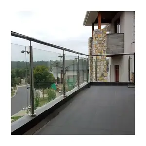 Cheap price balcony glass railing with anti rust stainless steel baluster