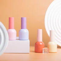 Flacon de vernis à ongles en verre rond de 15 ml, couleur bonbon, finition mate, emballage vide pour huile à cuticules avec bouchon