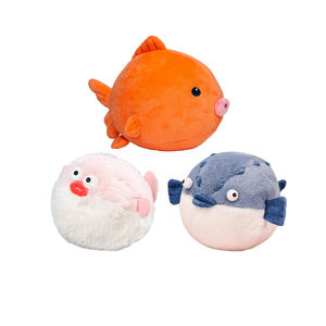 Dibujos animados de puercoespín pez globo de peluche de juguete blando suave pez globo almohada patrón personalizado logotipo personalizado regalo para niños - Product Image 1
