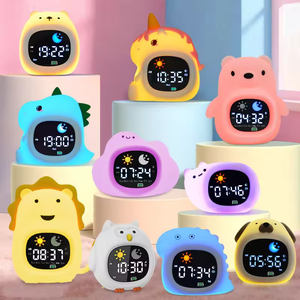 <b>Digital</b> Child Sleep Trainer with Usb Charger Modern Lcd Table Desk Dual Alarm <b>Clock</b> Home Decor Night Lamp Cute for Children - Product Image 1