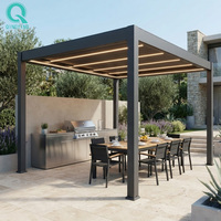 Pergola bioclimatique en aluminium pour jardin, abri de jardin motorisé, structure d'ombrage, toit à lamelles imperméable