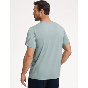 Men's Short Sleeve Pajama <b>Top</b> Soft Bamboo <b>Viscose</b> Crew Neck Casual Sleepwear Wholesale Mens Pajama Shirt - Product Image 4