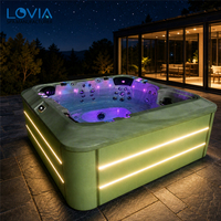 Spa Jacuzzi extérieur européen pour 6 personnes, bain à remous, hydromassage, massage à air, prêt à l'emploi pour l'extérieur