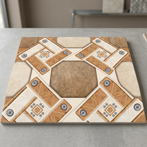 Azulejos de Cerámica Mate Rústicos Digitales de 300x300 mm, Porcelana Vitrificada Antideslizante para Interiores, Diseño para Baños - Product Image 4