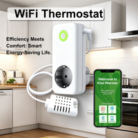 Termostato Inalámbrico Digital para Calefacción por Suelo Radiante AC230V/120V para Sala de Estar, Registro de Consumo Diario/Mensual/Anual, Ecológico