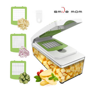 Vente en gros d'usine : Accessoires de <span class=keywords><strong>cuisine</strong></span> multifonctionnels, coupe-légumes manuel, hachoir à oignon, <span class=keywords><strong>mandoline</strong></span>, trancheuse en plastique Smile Mom - Product Image 1