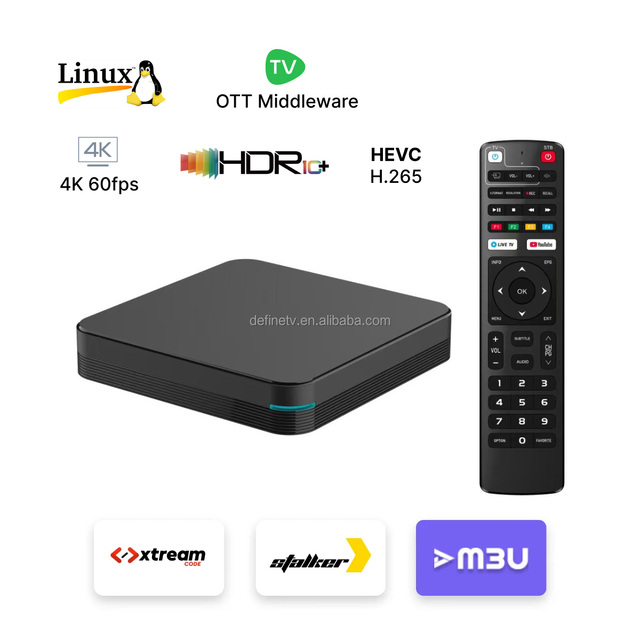 Hot L24 Plus Smart 4K HDR Linux OTT Set Top Box Dual-WiFi 60fps 4K UHD Smart Box STB TV Box Receiver OTT Media Player