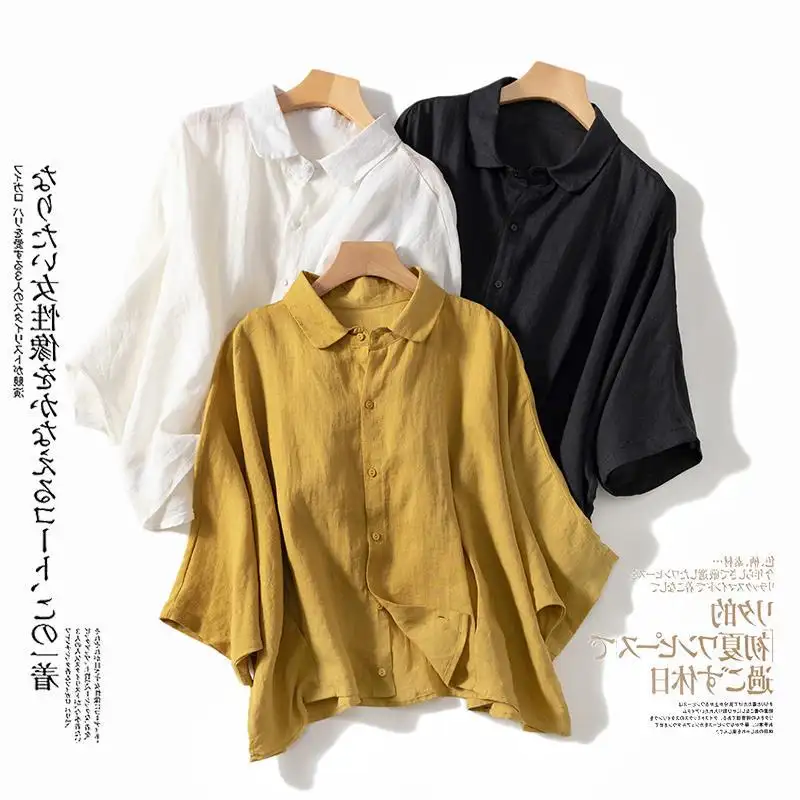 Blusa informal de satén para otoño 2022, camisa elegante de seda para mujer, talla grande