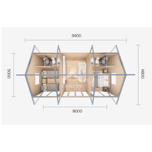 Casa Mobile di Lusso Moderna in Acciaio per Hotel, Resort, Agriturismo, Centro Commerciale, Magazzino, Villa, Camera <span class=keywords><strong>da</strong></span> Letto e Uso <span class=keywords><strong>Esterno</strong></span> Prefabbricato - Product Image 6
