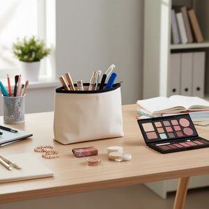 Borsa in tessuto multiuso 17,5 x 23,5 cm con cerniera per riporre oggetti - Product Image 3