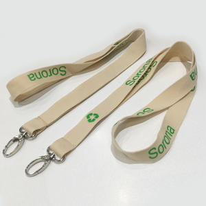 Custom Printed Eco-Friendly Sorona Lanyard Recyclable Neck Strap Hook Corporate Event Promotional ID Badge Key Holder Gift