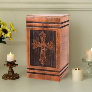 Wooden Pet Urn Solid Wood Rectangle Dog Cat Cremation <b>Memorial</b> Burial <b>Box</b> With Pull Out Lid Funeral Supplies - Product Image 1