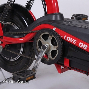 Bicicleta Eléctrica para Adultos de Estilo Retro, 500W, Diseño Vintage Cruiser, Asiento de Cuero, Batería de Plomo-Ácido de 48V, Manubrio Ancho y Ligero - Product Image 6