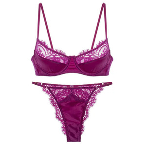 Lencería francesa transfronteriza, sexy, ultrafina, transparente, con encaje <span class=keywords><strong>de</strong></span> pestañas, para <span class=keywords><strong>mujeres</strong></span> con senos <span class=keywords><strong>grandes</strong></span> que parecen más pequeños, sujetador antideslizante. - Product Image 5