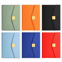 Nouveau design, carnet A5 vintage imprimé multicolore, logo OEM, en cuir PU, agenda à trois volets avec boucle pour stylo et reliure cousue