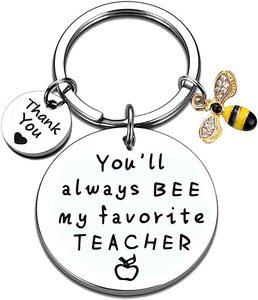 Portachiavi a Forma di Ape, Regalo per <span class=keywords><strong>la</strong></span> Festa degli Insegnanti, Regalo di Apprezzamento per Natale e San Valentino, 'Sei Sempre <span class=keywords><strong>la</strong></span> <span class=keywords><strong>Mia</strong></span> Insegnante Preferita', Portachiavi in Metallo - Product Image 2