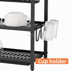 WIREKING Scolapiatti a 3 Livelli in Alluminio Antiruggine, Organizzatore per Tazze e Utensili da <span class=keywords><strong>Cucina</strong></span> da Posizionare Sopra il Lavello - Product Image 5