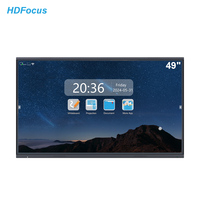 Écrans de projection électroniques muraux interactifs 4K Slim Smart 49 pouces Tableau LCD principal pour enfants Tableau blanc interactif