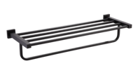 Ensemble d'accessoires de salle de bain mural moderne de luxe en acier noir mat, huit pièces, écologique