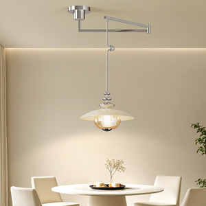 Suspension LED E27 style français, luminaire de plafond rond moderne pour bar et cuisine, éclairage domestique - Product Image 2