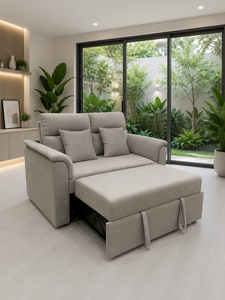 Sleek Modern Convertible Recliner Lounge Seating with Solid <b>Wood</b> <b>Frame</b> and Premium Fabric for Living Room - Product Image 3