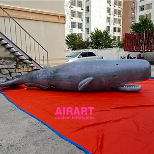 aquarium decoration simulation suspend style inflatable whale balloon with 5.5m long size