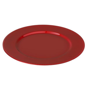 Assiettes de présentation rouges en plastique 13 pouces Assiettes de table rondes en plastique pour mariage de Noël pour événement - Product Image 5