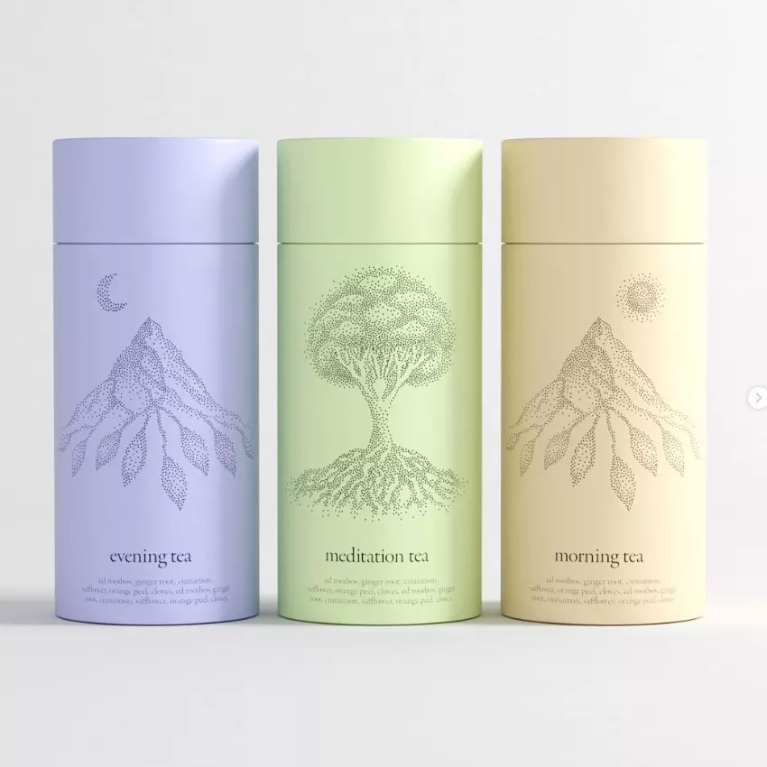 100% Plastic Free Tea Packaging Boxes Custom Logo Recycled Kraft Paper Tube Tea Cylinder Packaging With Embossing For Sushi