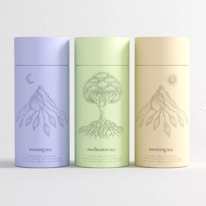 Cajas de Embalaje para Té 100% Libres de Plástico, Tubo de Papel Kraft Reciclado con Logotipo Personalizado, Embalaje Cilíndrico para Té con Relieve para <span class=keywords><strong>Sushi</strong></span> - Product Image 1