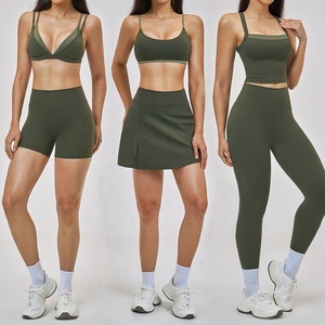 Completo Sportivo Vanciegroup: Top Corto e Gonna da Tennis a 2 Pezzi, Asciugatura Rapida, Stile Color Block, Leggings da Yoga - Product Image 1