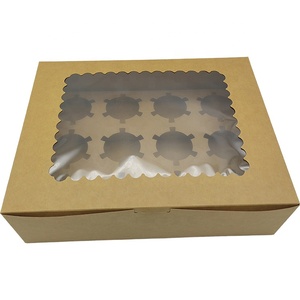 Foldable Custom 12 Hole Paper <strong>Cup</strong> <strong>Cake</strong> Packaging Box Bakery Cupcake <strong>Boxes</strong> with clear Window - Product Image 4