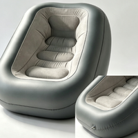 Canapé gonflable gris pour intérieur et extérieur
