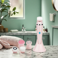 Precio de Fábrica, Kit de Spa Facial Eléctrico Sónico 4 en 1 para Blanqueamiento de Nariz y Rostro, Cepillo de Limpieza de Silicona Impermeable, Exfoliante y Masajeador para Uso Doméstico