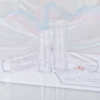Conteneur de rouges à lèvres en plastique abs, diamètre 12.1mm, 3.5g, Tube rond transparent pour baume à lèvres, en Stock, livraison gratuite