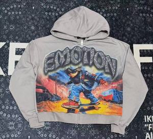 Felpe <span class=keywords><strong>con</strong></span> Cappuccio Hot Diamond Mixed Emotion per Uomo, Stampa Grafica di Teschi Neri, <span class=keywords><strong>Felpa</strong></span> <span class=keywords><strong>con</strong></span> Zip Streetwear di Marca Designer - Product Image 6