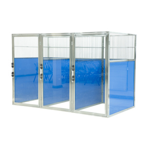 Cage vétérinaire commerciale en verre trempé 304 en acier inoxydable <span class=keywords><strong>Dog</strong></span> Kennel Runs Walk-in cage System - Product Image 2