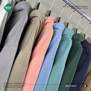 Felpa con <span class=keywords><strong>Cappuccio</strong></span> da <span class=keywords><strong>Uomo</strong></span> 100% Cotone Vintage in Velluto, Oversize, <span class=keywords><strong>Senza</strong></span> Cordoncini, <span class=keywords><strong>Mezza</strong></span> <span class=keywords><strong>Zip</strong></span>, Spessa - Product Image 4