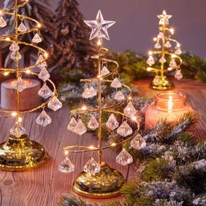 Holiday Night <b>Lighting</b> Spiral Desk Table Lamp Bedroom Crystal Christmas <b>Tree</b> Decorations Indoor Led Lights Party Supplies - Product Image 4