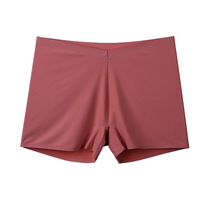 Boxer en soie satinée sans couture pour dames Culotte de sécurité élastique de couleur unie Culotte pour femmes Pantalon de maternité