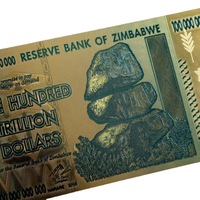 En gros, Modèles de cartes de collection de billets souvenirs en plastique personnalisables, avec feuille d'or 24 carats, représentant des billets Euro et du Zimbabwe