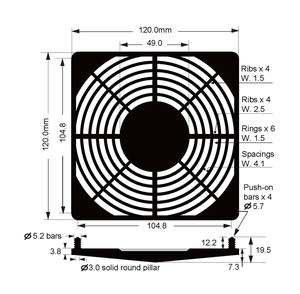 SYMBANG P120-2 Ventilateur de refroidissement en plastique de 120 mm avec protection pour les doigts, accessoires de ventilateur avec garantie de 3 ans - Product Image 3