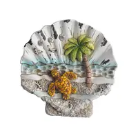 Tùy Chỉnh Đảo Bali Lưu Niệm Du Lịch Món Quà HANDMADE Nhựa 3D Seashell Hình Tủ Lạnh Nam Châm Với Rùa Và Cây