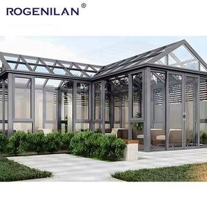 Pergola Extérieure Moderne Sur Mesure, Toit Plat Coupe-Vent, Vérandas en Verre, Cadre en Aluminium, <span class=keywords><strong>Solarium</strong></span> Préfabriqué Autoportant - Product Image 6
