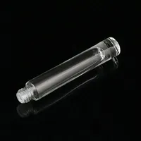 Tube de brillant à lèvres mini HAPPYLITE HP-BLP010 de 10 ml en verre écologique, personnalisé, imprimé et gravé, avec bouchon à vis rond et applicateur