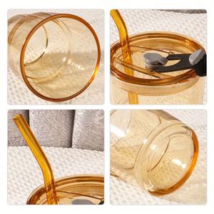 Tasses à café en verre réutilisables avec logo personnalisé et paille – Vaisselle haut de gamme - Product Image 5